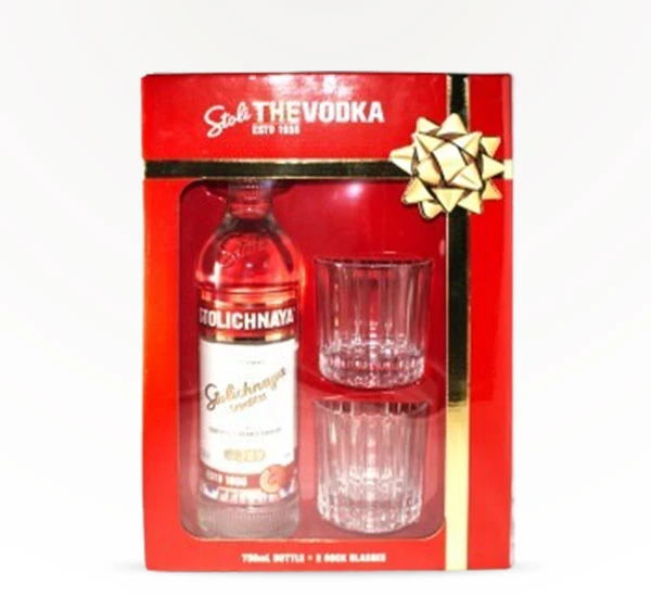 Stoli - Vodka Set With 2 Glasses 3 Stoli - Vodka Set With 2 Glasses
